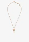 Valentino Chain Link Necklace Pearl Pendant In Gold