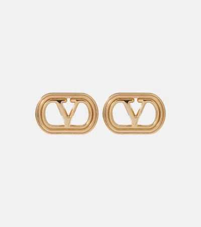 Valentino Garavani Ovalette Vlogo Stud Earrings In Gold