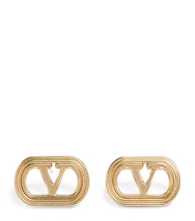 VALENTINO GARAVANI OVALETTE VLOGO STUD EARRINGS