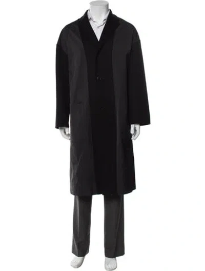 Pre-owned Valentino Overcoat In Black