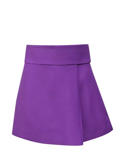Pre-owned Valentino Overlap Skorts In Purple