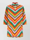 Valentino Chevron-print Cotton-poplin Shirt Dress