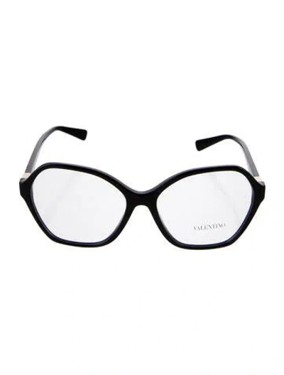 Pre-owned Valentino Garavani Oversize Eyeglasses In Black