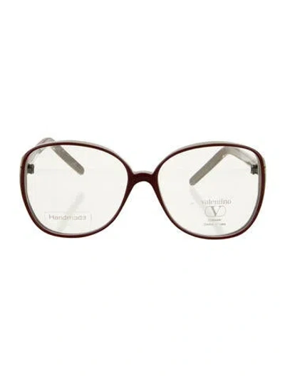 Pre-owned Valentino Garavani Oversize Eyeglasses In Brown