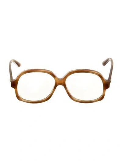 Pre-owned Valentino Garavani Oversize Eyeglasses In Brown