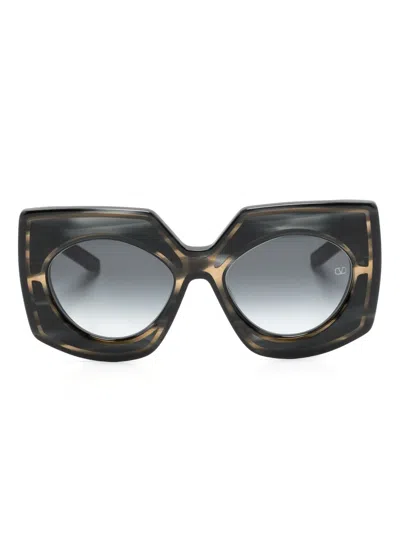 Valentino Oversize-frame Sunglasses In Black