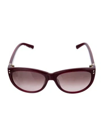 Pre-owned Valentino Oversize Gradient Sunglasses In Burgundy