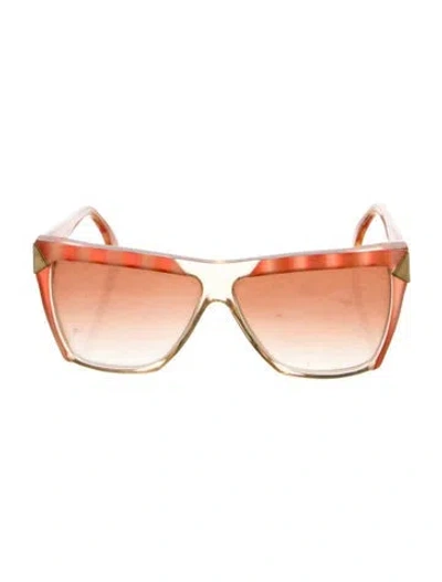 Pre-owned Valentino Oversize Gradient Sunglasses In Orange