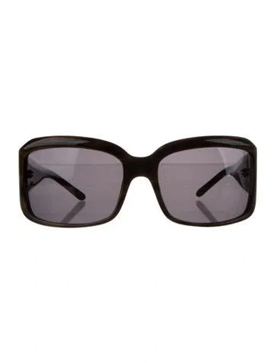 Pre-owned Valentino Oversize Tinted Sunglasses In Black