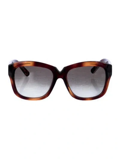 Pre-owned Valentino Oversize Tinted Sunglasses In Brown