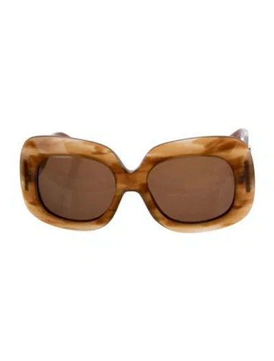 Pre-owned Valentino Oversize Tinted Sunglasses In Brown