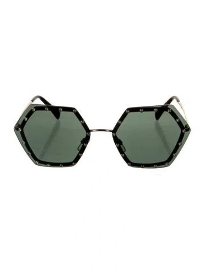 Pre-owned Valentino Oversize Tinted Sunglasses In Gold