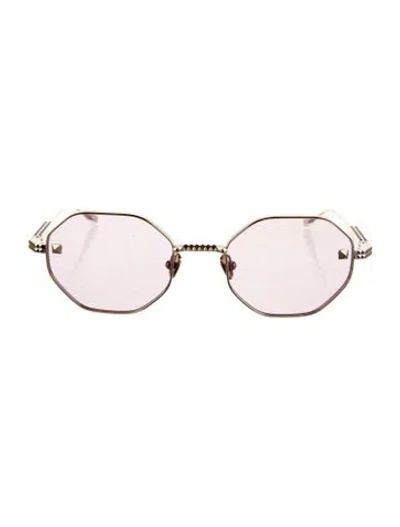 Pre-owned Valentino Oversize Tinted Sunglasses In Gold/metallic