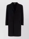 Valentino Oversize Wool Blend Coat With Structured Shoulders In Black