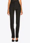 Valentino Oversized Bow Belt Tailored Pants In Black