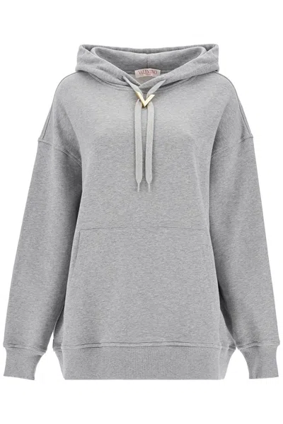 Valentino Oversized Hoodie With Hood In Gray