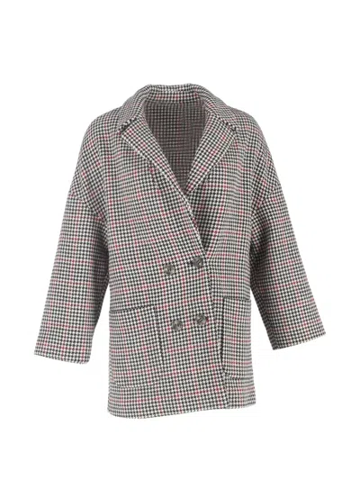 Pre-owned Valentino Oversized Houndstooth Blazer In Neutral