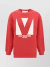Valentino Oversized Logo Crew Neck Sweatshirt In Red