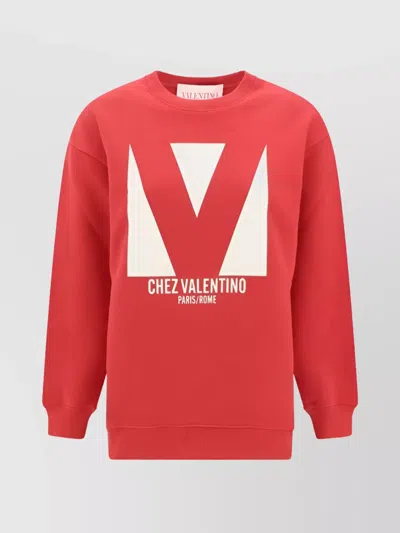 VALENTINO OVERSIZED LOGO CREW NECK SWEATSHIRT