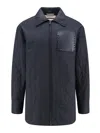 Valentino Men Padded And Quilted Nylon Jacket With Iconic Studs In Azul