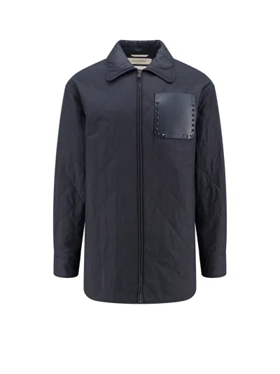 VALENTINO PADDED AND QUILTED NYLON JACKET WITH ICONIC STUDS