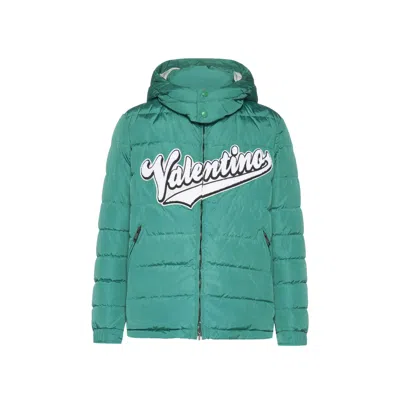 Valentino Padded Logo Jacket In Green