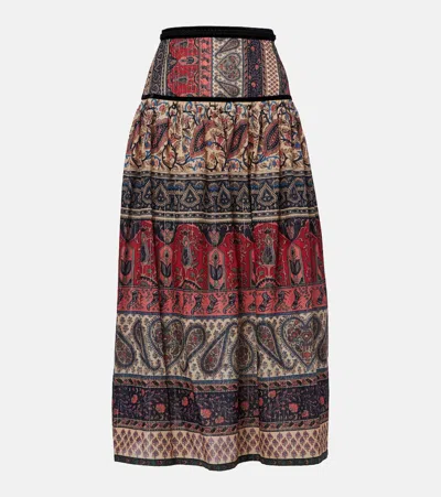 Valentino Voyage Imaginaire Midi Skirt In Multicolour