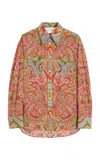 Valentino Womens Floral-print Long-sleeve Cotton Shirt Multicolor. In Multi