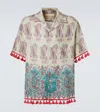 Valentino Paisley Linen Bowling Shirt In Multi