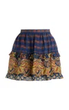 Valentino Skirt In Lino Paisley Medaglioni Voyage Imaginaire In Multi
