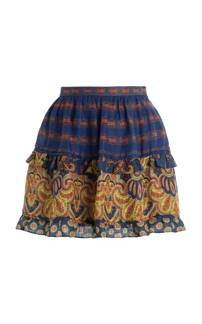 VALENTINO PAISLEY LINEN MINI SKIRT