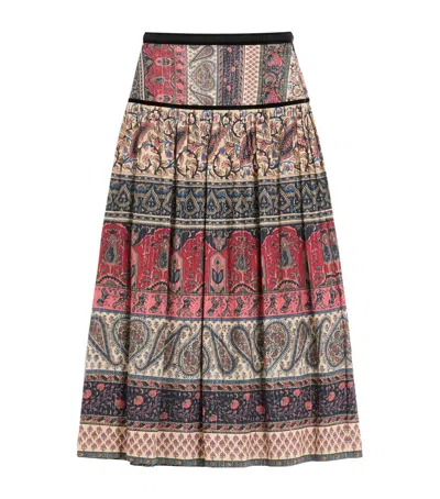 Valentino Voyage Imaginaire Midi Skirt In Multicolour