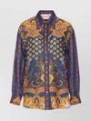 Valentino Garavani Women Paisley Linen Shirt With Medaglioni Voyage Imaginaire Pattern