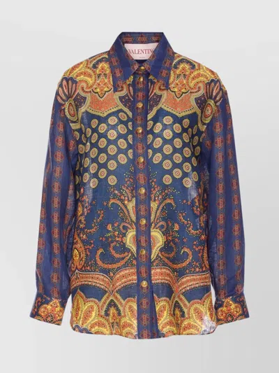 VALENTINO PAISLEY PATTERN COLLARED NECK SHIRT