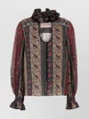 Valentino Garavani Printed Cotton Blend Blouse In Multi