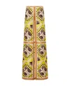 Valentino Paisley-print Logo Branded Silk Trousers In Nude