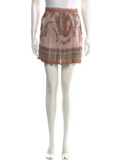 Pre-owned Valentino Paisley Print Mini Skirt In Pink