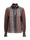 Valentino Garavani Printed Cotton Blend Blouse