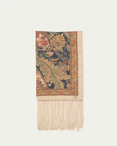 VALENTINO PAISLEY-PRINT SILK SCARF