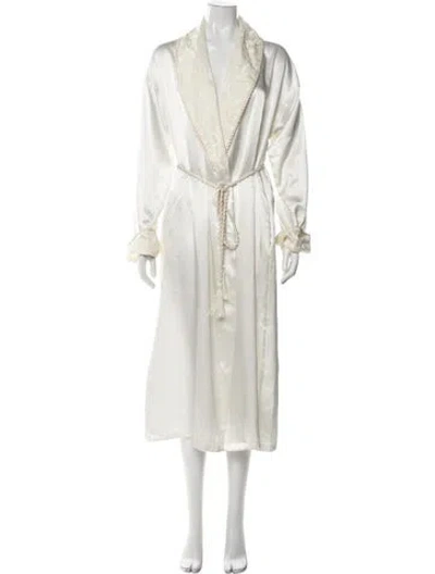 Pre-owned Valentino Paisley Print Tassel Accents Robe In Neutral
