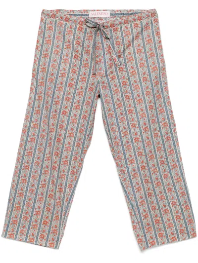 Valentino Paisley-print Trousers In Blue