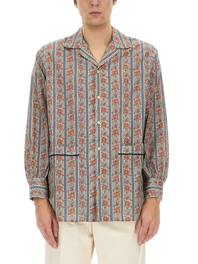 VALENTINO PAJAMA SHIRT WITH "VOYAGE IMAGINAIRE" PRINT