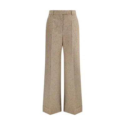 Valentino Wide-leg High Waist Trousers Pleats In Multi