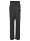 Valentino Pressed Crease Tailored Trousers In Gray