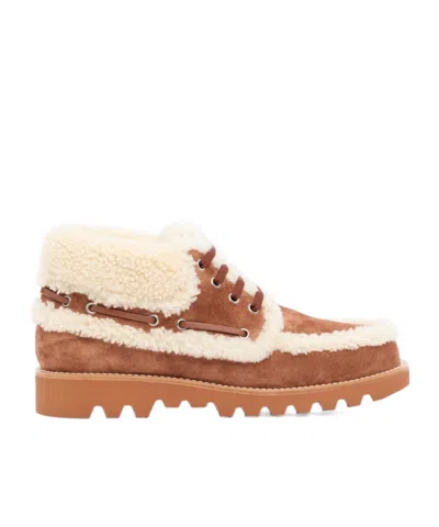 Valentino Garavani Palm Avenue Ankle Boots In Brown