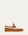 Valentino Palm Avenue Desert Goat Shearling Booties In Multi