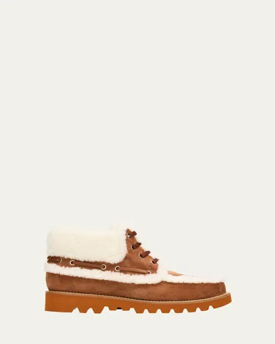 VALENTINO GARAVANI PALM AVENUE DESERT GOAT SHEARLING BOOTIES