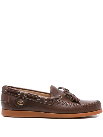 VALENTINO GARAVANI PALM AVENUE LEATHER LOAFERS