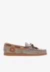 Valentino Palm Avenue Suede And Leather Loafers In Brown