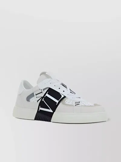 VALENTINO GARAVANI PANELED CALFSKIN SNEAKERS PERFORATED TOE